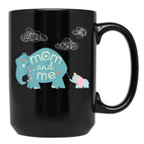 Dumbo Cute Elephant Mom And Me Mother'S Day Black Coffee Mug, Gift Coffee Mug