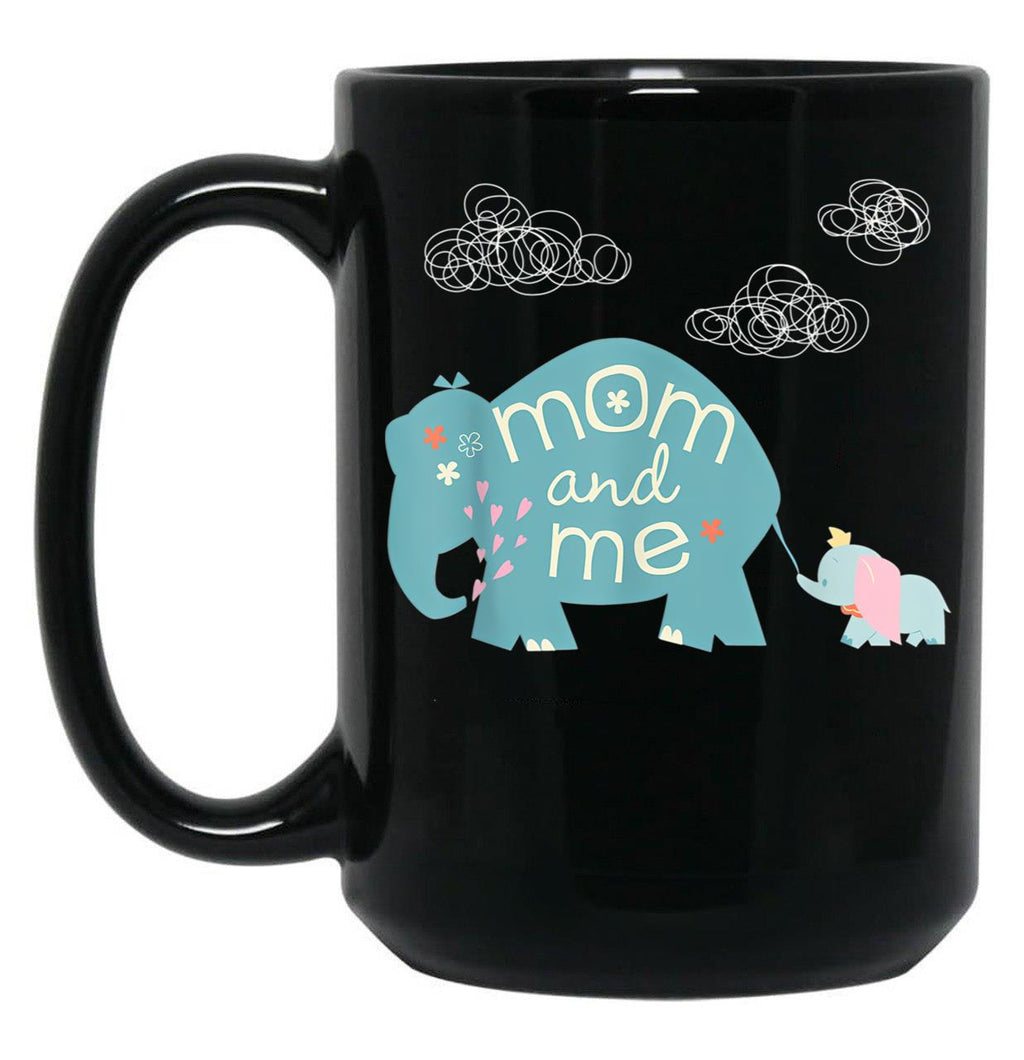 Dumbo Cute Elephant Mom And Me Mother'S Day Black Coffee Mug, Gift Coffee Mug