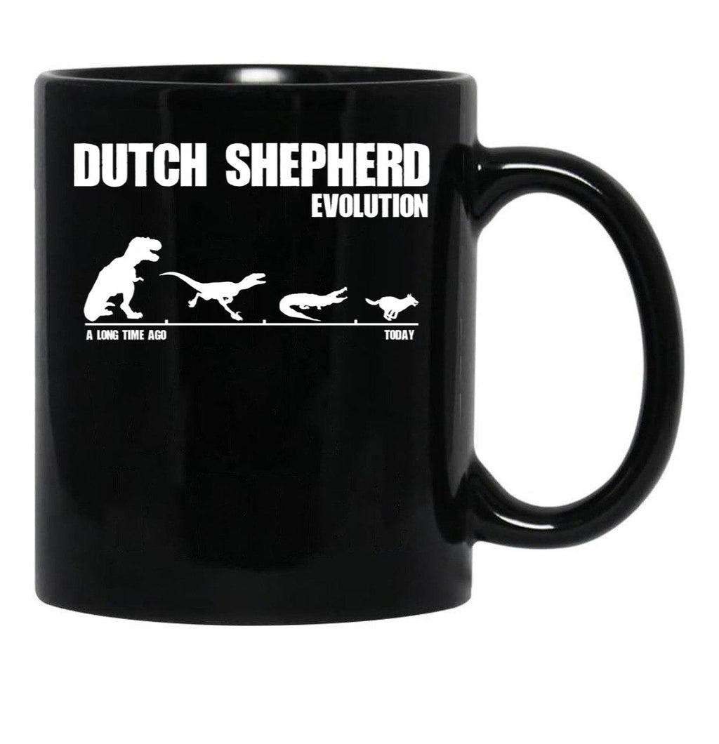 Dutch Shepherd Evolution - Funny Gift Black Coffee Mug, Gift Coffee Mug - Black