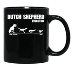 Dutch Shepherd Evolution - Funny Gift Black Coffee Mug, Gift Coffee Mug - Black