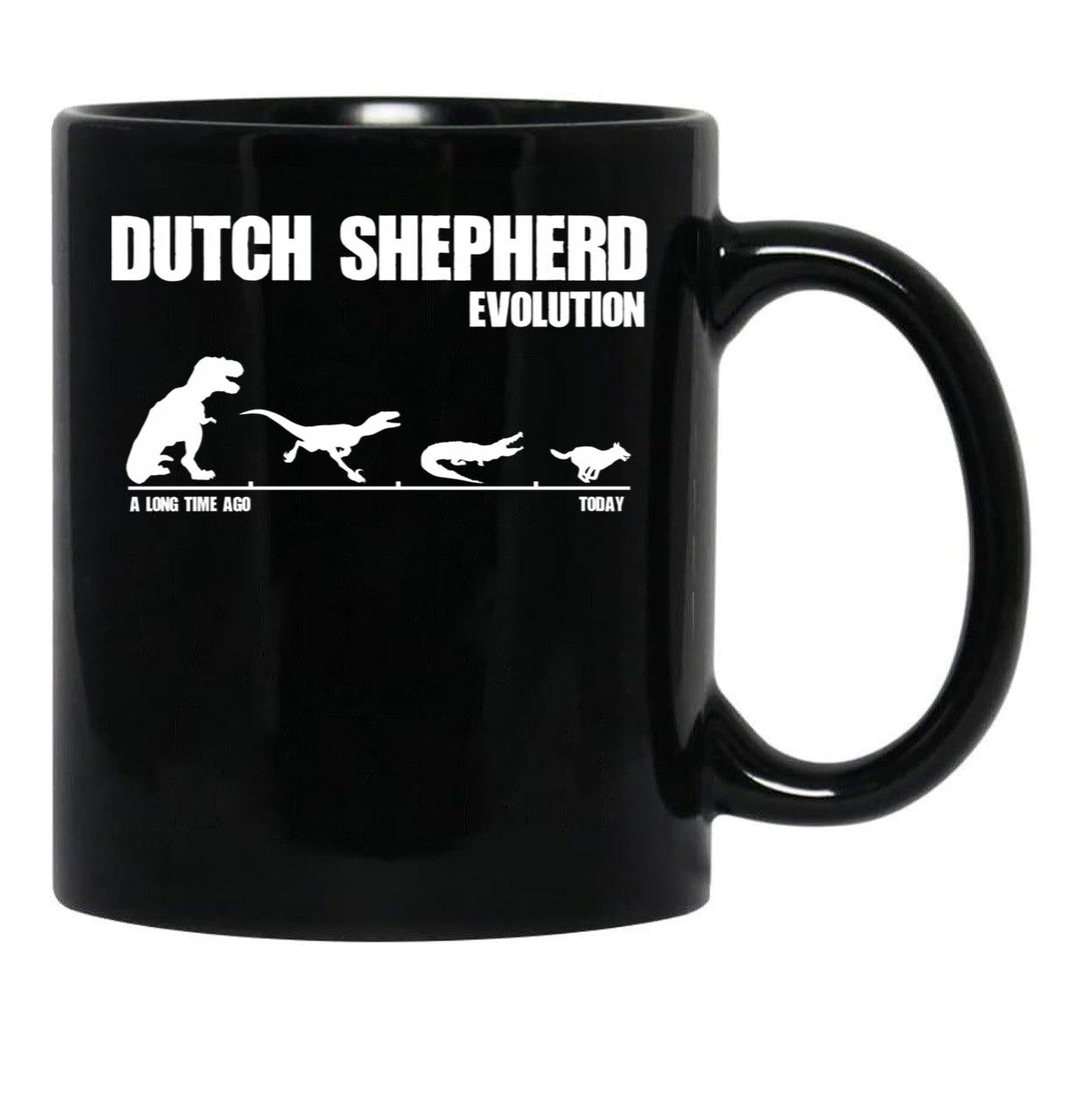 Dutch Shepherd Evolution - Funny Gift Black Coffee Mug, Gift Coffee Mug - Black