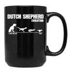 Dutch Shepherd Evolution - Funny Gift Black Coffee Mug, Gift Coffee Mug