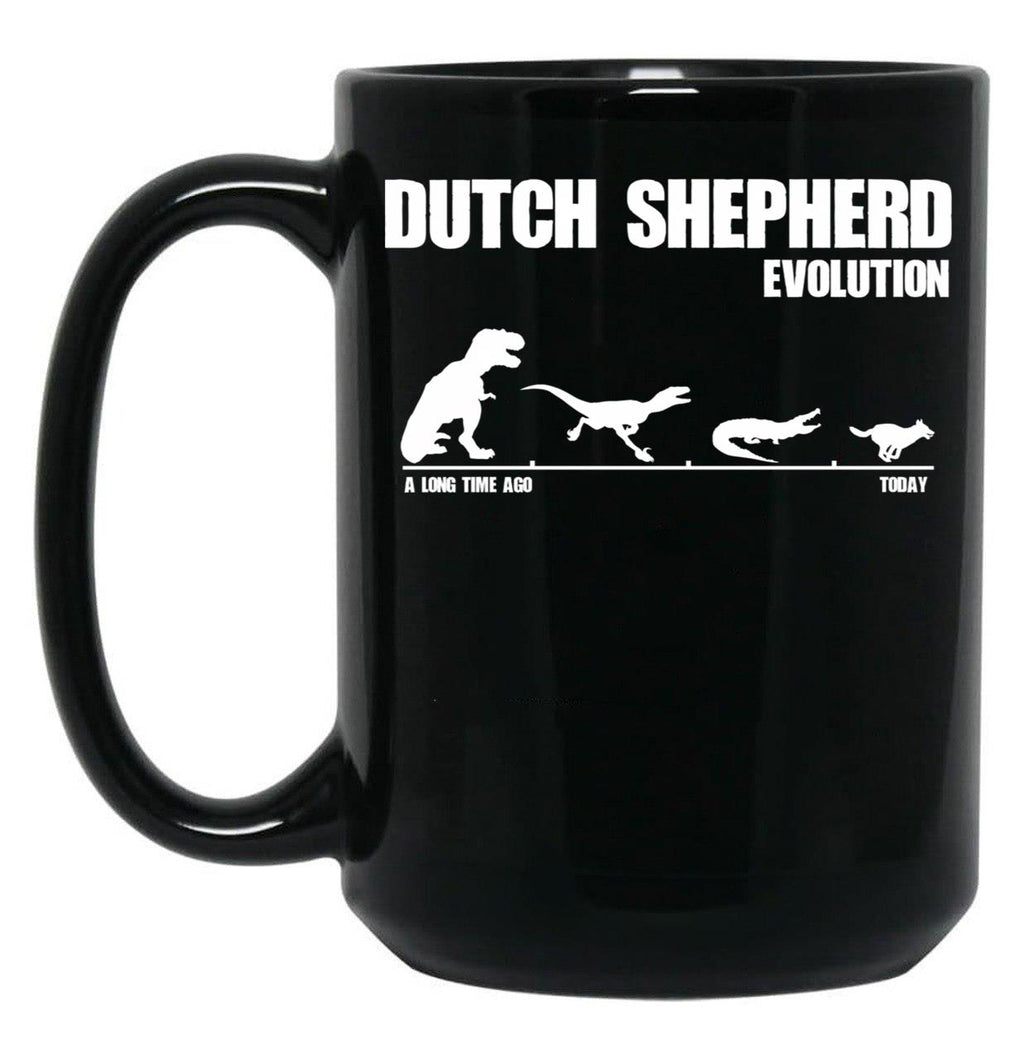 Dutch Shepherd Evolution - Funny Gift Black Coffee Mug, Gift Coffee Mug