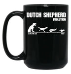 Dutch Shepherd Evolution - Funny Gift Black Coffee Mug, Gift Coffee Mug