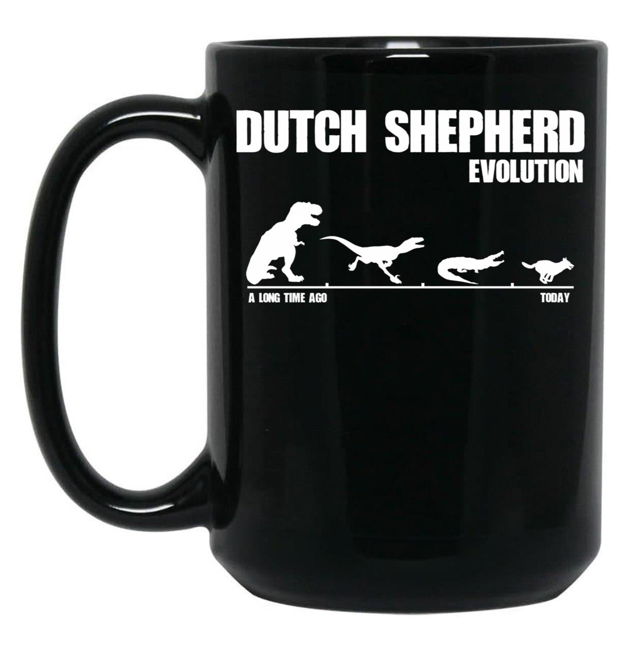 Dutch Shepherd Evolution - Funny Gift Black Coffee Mug, Gift Coffee Mug