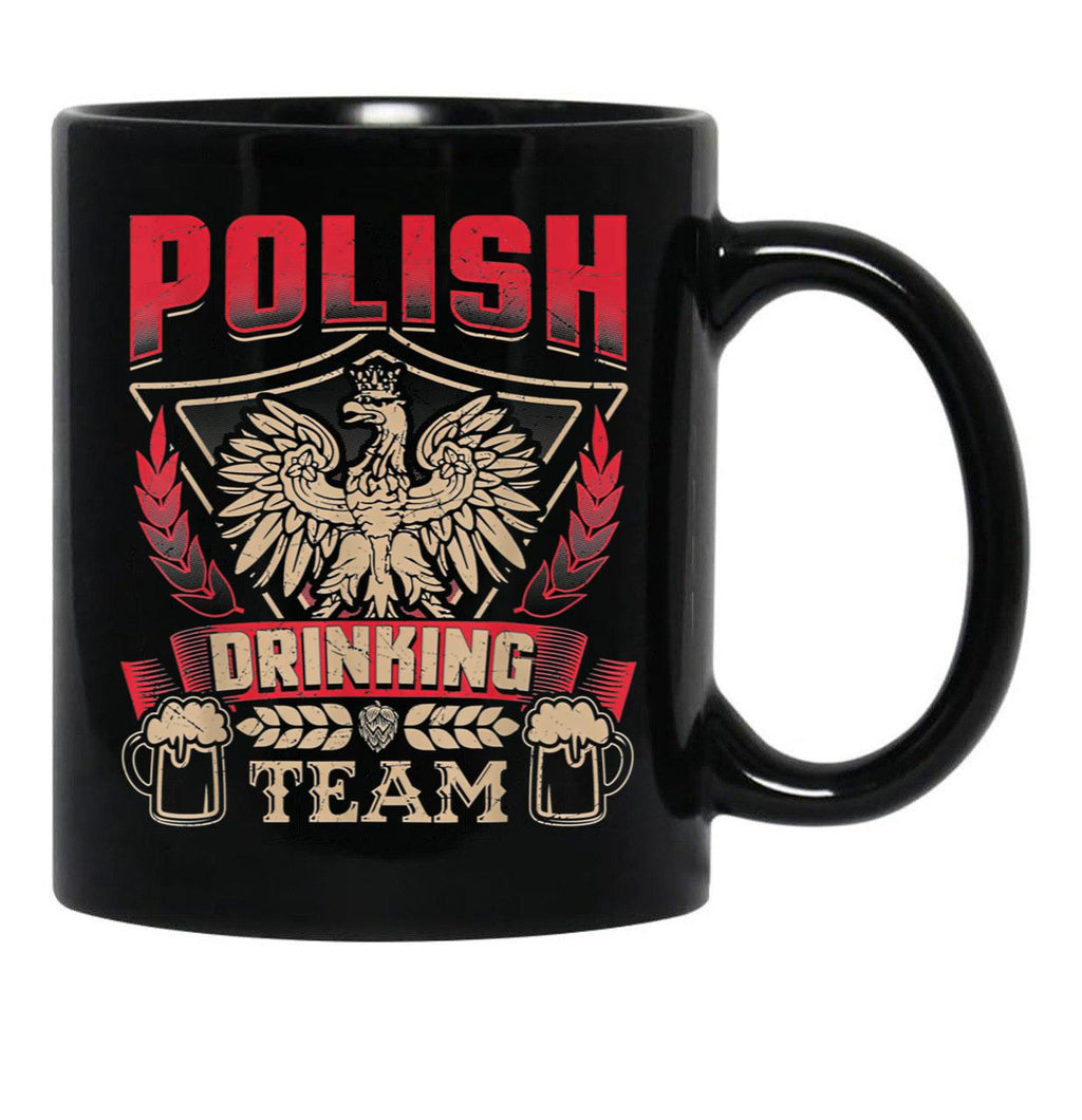 Dyngus Day Polish Beer Poland Eagle Drinking Drunk Dad Black Coffee Mug, Gift Coffee Mug - Black