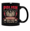Dyngus Day Polish Beer Poland Eagle Drinking Drunk Dad Black Coffee Mug, Gift Coffee Mug - Black