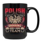Dyngus Day Polish Beer Poland Eagle Drinking Drunk Dad Black Coffee Mug, Gift Coffee Mug