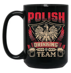 Dyngus Day Polish Beer Poland Eagle Drinking Drunk Dad Black Coffee Mug, Gift Coffee Mug