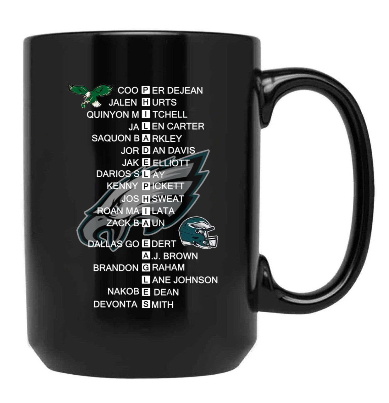 Eagles Super Bowl LIX 2025 Champions 3D 1 Black Coffee Mug, Gift Coffee Mug