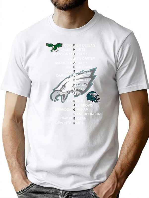 Eagles Super Bowl LIX 2025 Champions 3D Shirt 1 Premium Heavyweight Cotton T-Shirt - White