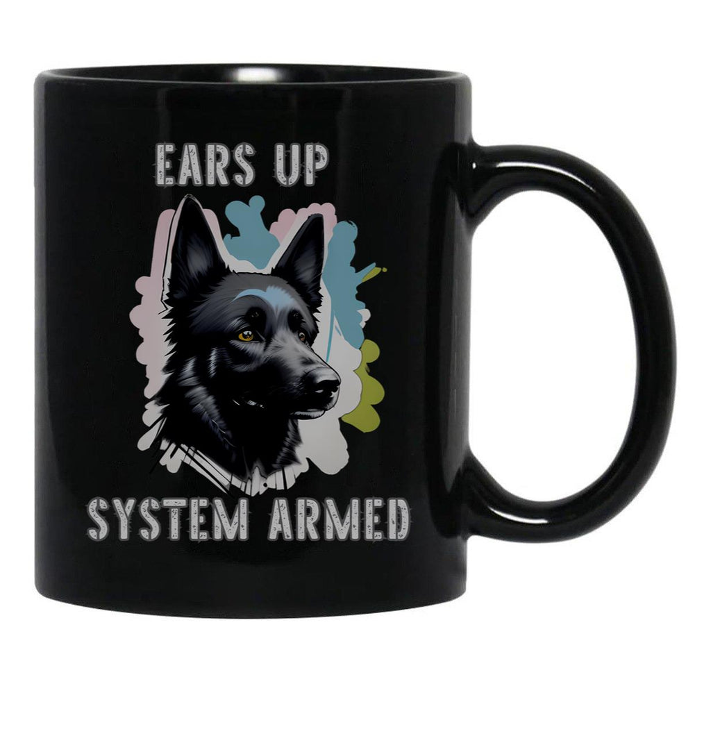 Ears Up System Armed Black Coffee Mug, Gift Coffee Mug - Black