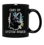 Ears Up System Armed Black Coffee Mug, Gift Coffee Mug - Black