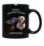 Easily Distracted By Labradors Labrador Retriever Shirt Black Coffee Mug, Gift Coffee Mug - Black