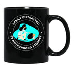 Easily Distracted By Motherhood Journey Black Coffee Mug, Gift Coffee Mug - Black