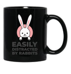 Easily Distracted By Rabbits (4) Black Coffee Mug, Gift Coffee Mug - Black