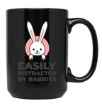 Easily Distracted By Rabbits (4) Black Coffee Mug, Gift Coffee Mug