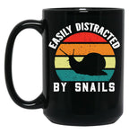 Easily Distracted By Snails (Funny Gift For Snail Lover) Black Coffee Mug, Gift Coffee Mug