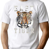 Easy Tiger Distressed T-Shirt for Men & Women, T-Shirts Graphic Tee - White
