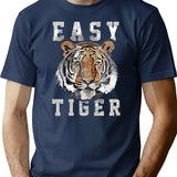 Easy Tiger Distressed T-Shirt for Men & Women, T-Shirts Graphic Tee - Navy