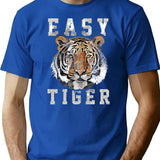 Easy Tiger Distressed T-Shirt for Men & Women, T-Shirts Graphic Tee - Blue