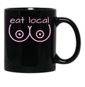Eat Local Breastfeeding Support Nursing Mothers Black Coffee Mug, Gift Coffee Mug - Black