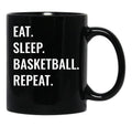 Eat Sleep Basketball Repeat Black Coffee Mug, Gift Coffee Mug - Black