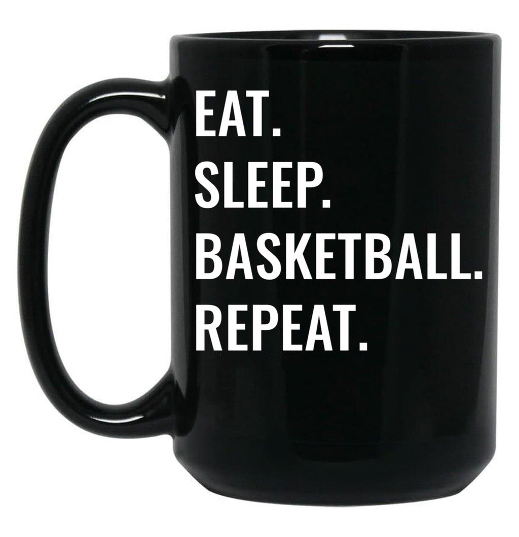 Eat Sleep Basketball Repeat Black Coffee Mug, Gift Coffee Mug