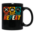 Eat Sleep Keychains Repeat - Funny Keyring Lover Black Coffee Mug, Gift Coffee Mug - Black