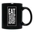 Eat Sleep Take Kids To Sports Repeat Mom - Mom Life Black Coffee Mug, Gift Coffee Mug - Black