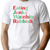 Eating Junk and Watching Rubbish Home Alone Xmas Premium Heavyweight Cotton T-Shirt - White