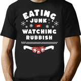 Eating Junk and Watching Rubbish Premium Heavyweight Cotton T-Shirt - Black