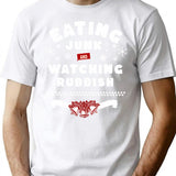 Eating Junk and Watching Rubbish Premium Heavyweight Cotton T-Shirt - White