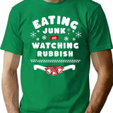 Eating Junk and Watching Rubbish Premium Heavyweight Cotton T-Shirt - Green
