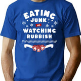 Eating Junk and Watching Rubbish Premium Heavyweight Cotton T-Shirt - Blue