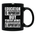 Education Is Important But Swimming Is Importanter Swimmer Print Black Coffee Mug, Gift Coffee Mug - Black