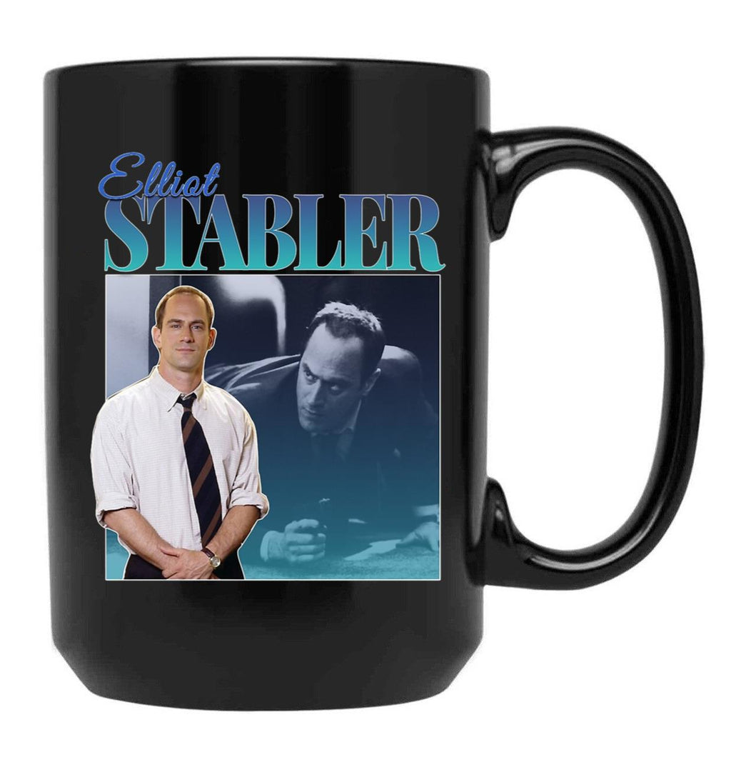 Elliot Stabler 90S Inspired Vintage Homage Black Coffee Mug, Gift Coffee Mug