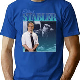 Elliot Stabler 90S Inspired Vintage Homage Premium Heavyweight Cotton T-Shirt - Blue