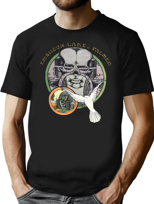 Elp Works Tour '77 Vintage Redux T-Shirt for Men & Women, T-Shirts Graphic Tee - Black