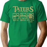 Em Taters Potatoes Recipe Boil Mash Stick Stew T-Shirt for Men & Women, T-Shirts Graphic Tee - Green