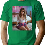 Emma Watson (2) Premium Heavyweight Cotton T-Shirt - Green