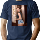 Emma Watson (3) Premium Heavyweight Cotton T-Shirt - Navy