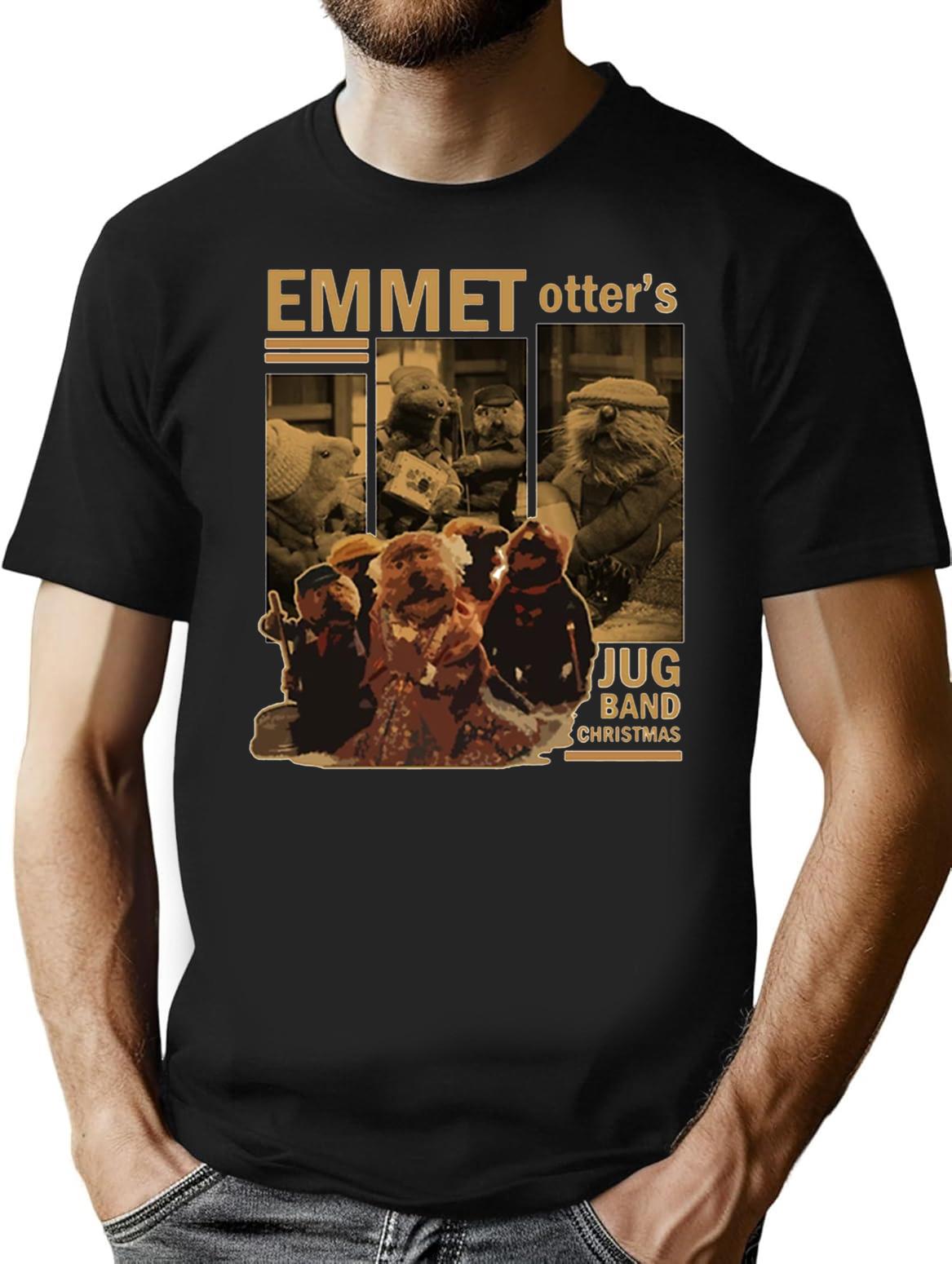 Emmet Otter Newshirtemmet Otters Retro Jug Band Premium Heavyweight Cotton T-Shirt - Black