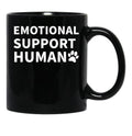 Emotional Support Human Esa Service Dog Funny Black Coffee Mug, Gift Coffee Mug - Black
