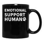 Emotional Support Human Esa Service Dog Funny Black Coffee Mug, Gift Coffee Mug - Black