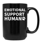 Emotional Support Human Esa Service Dog Funny Black Coffee Mug, Gift Coffee Mug