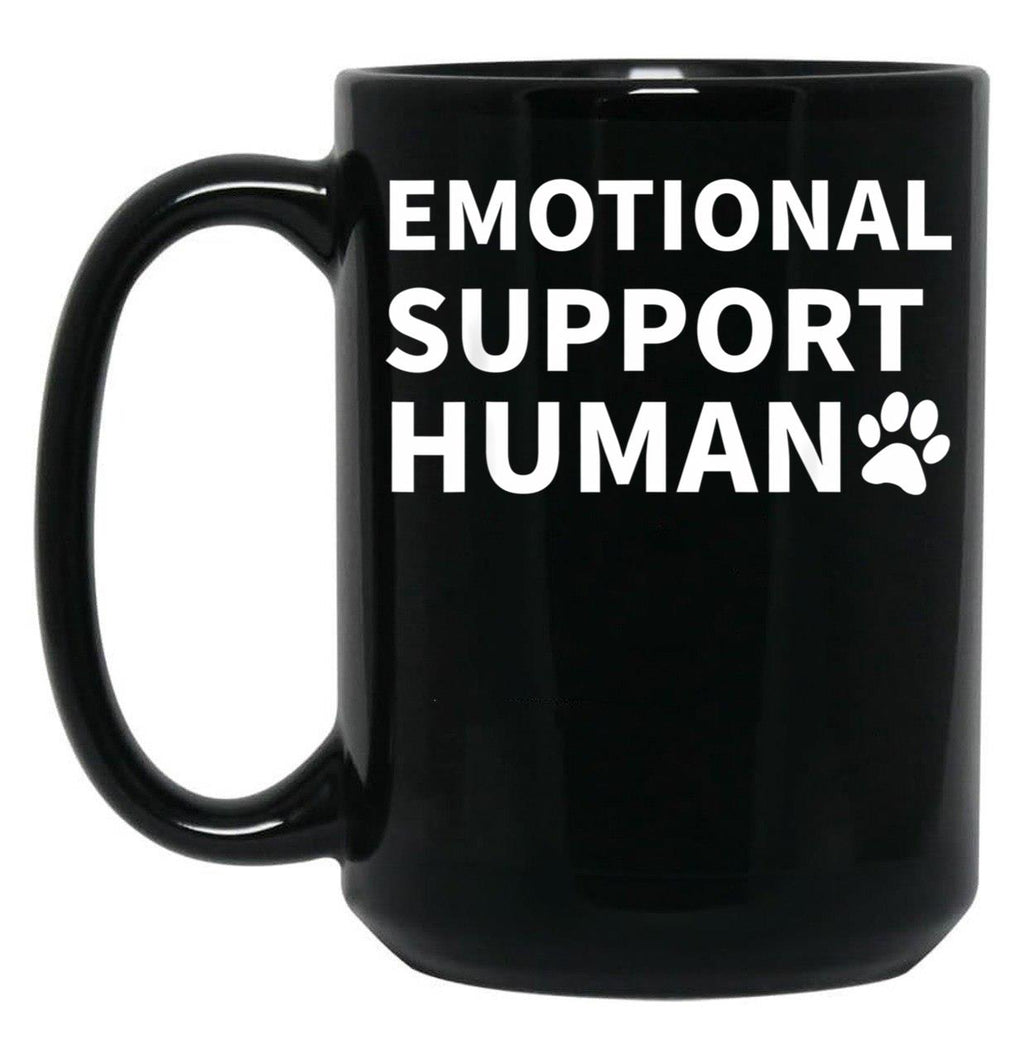 Emotional Support Human Esa Service Dog Funny Black Coffee Mug, Gift Coffee Mug