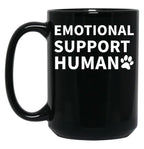 Emotional Support Human Esa Service Dog Funny Black Coffee Mug, Gift Coffee Mug