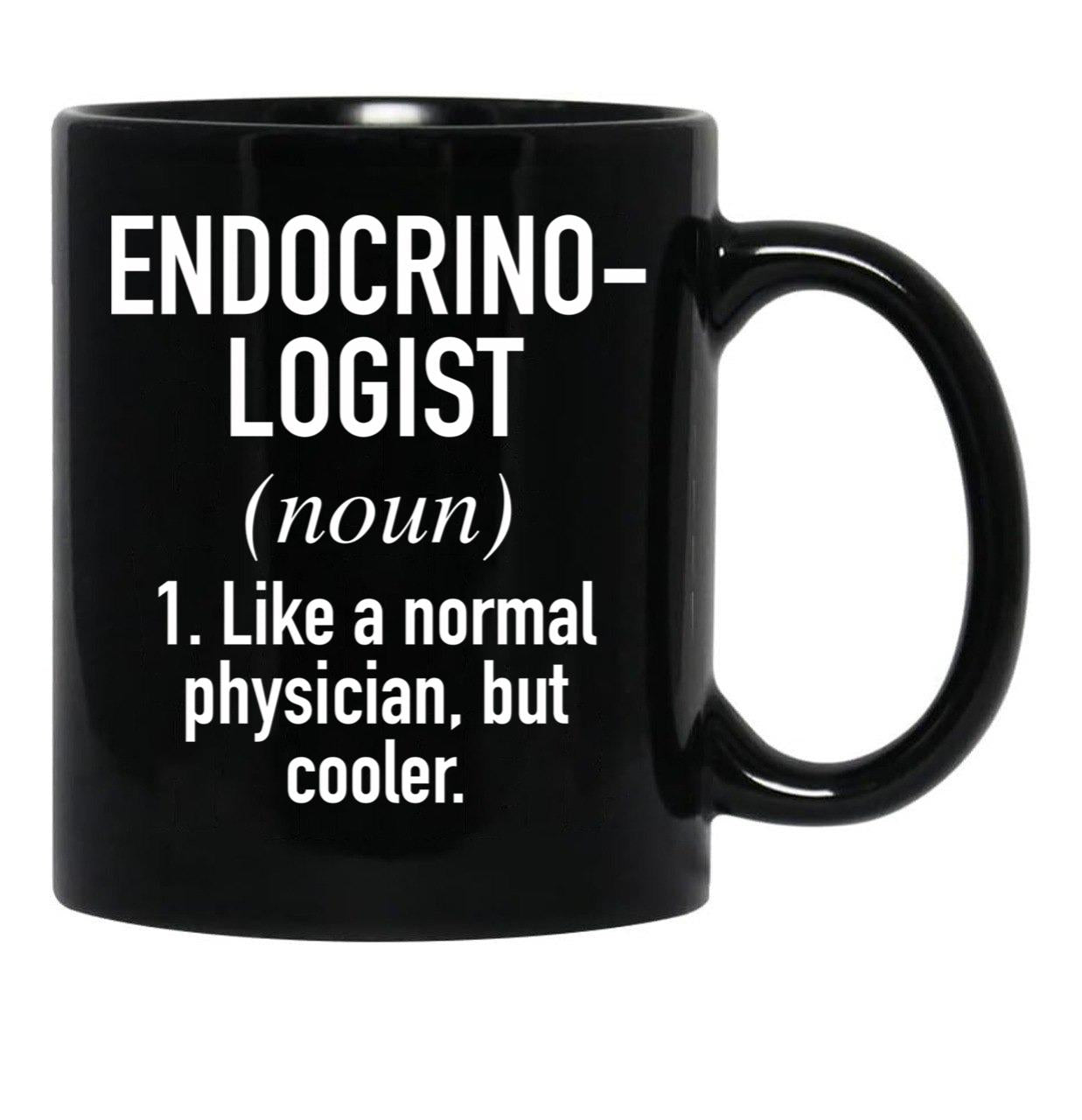 Endocrinologist Defined Black Coffee Mug, Gift Coffee Mug - Black