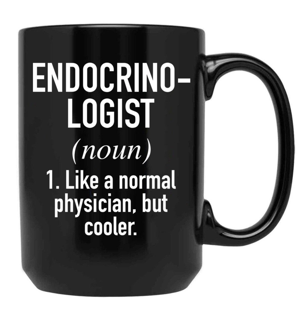 Endocrinologist Defined Black Coffee Mug, Gift Coffee Mug